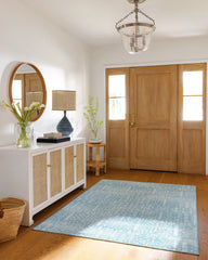 Palmetto Coastal Blue Flatwoven Rug by Gray Malin