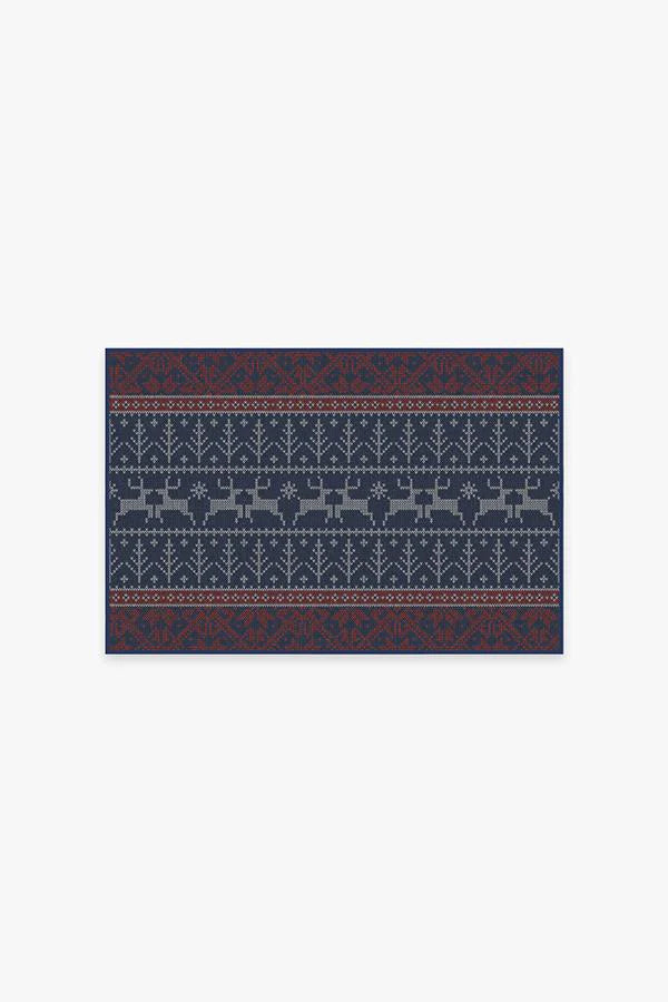 Fair Isle Red Flatwoven Rug