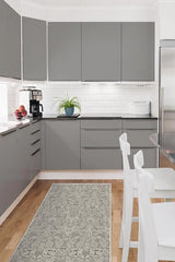 Mickey Damask Stone Flatwoven Rug