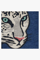 Snow Leopard Sapphire Flatwoven Rug by Jonathan Adler