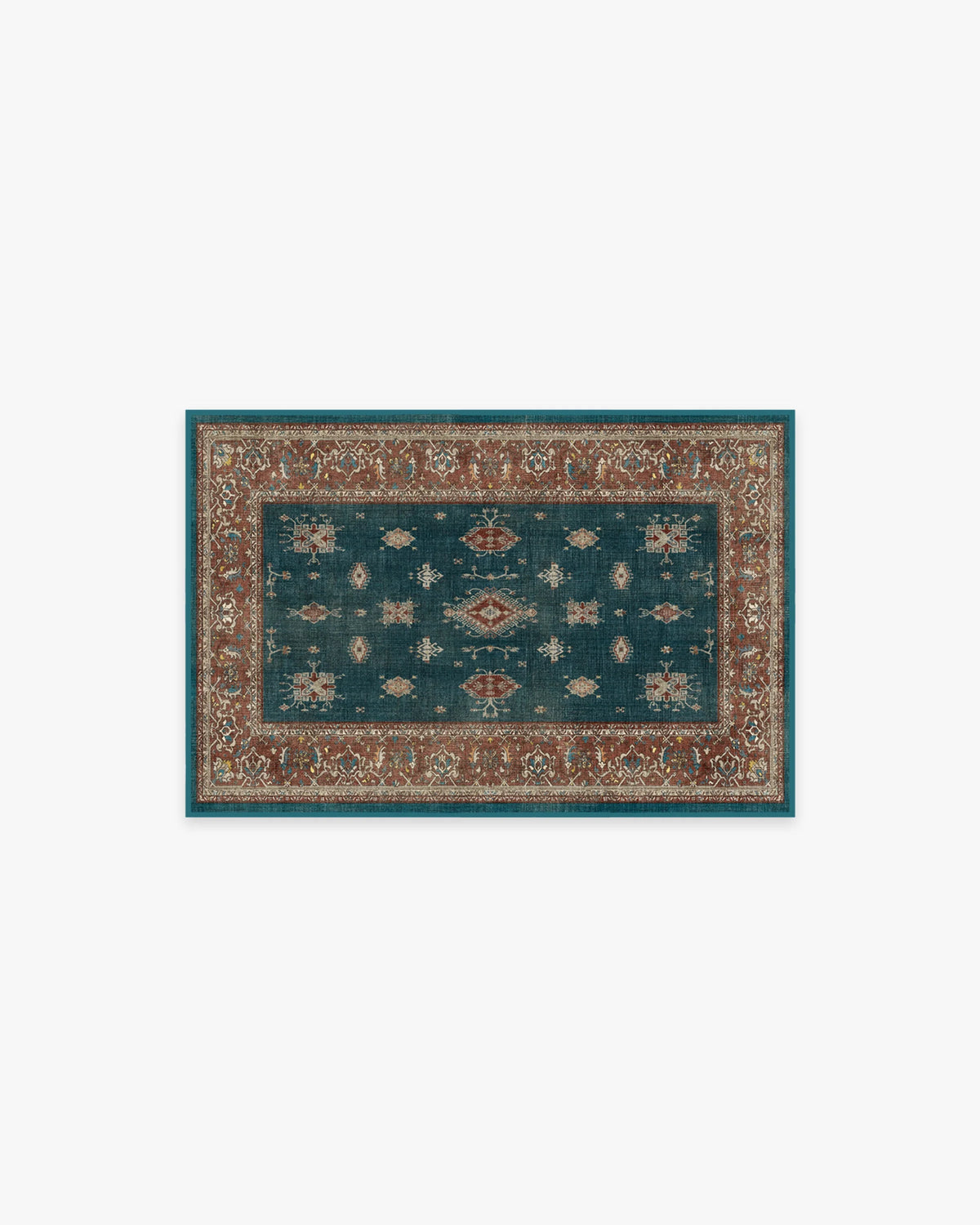 Verena Teal Blue Flatwoven Rug
