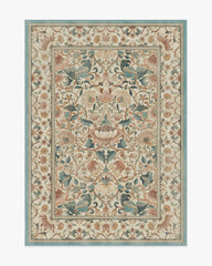 Lodden Soft Rose & Teal Rug by Morris & Co.