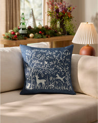 Sylva Navy Woven Throw Pillow