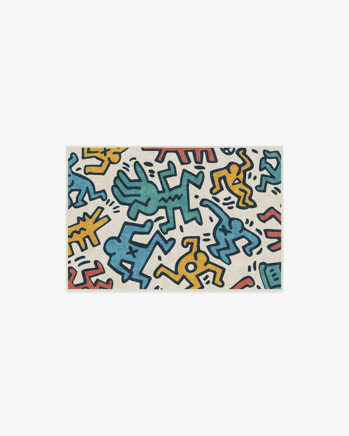 Block Party Multicolor Rug by Keith Haring