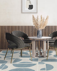 Lune Slate Blue Flatwoven Rug by Nina Takesh
