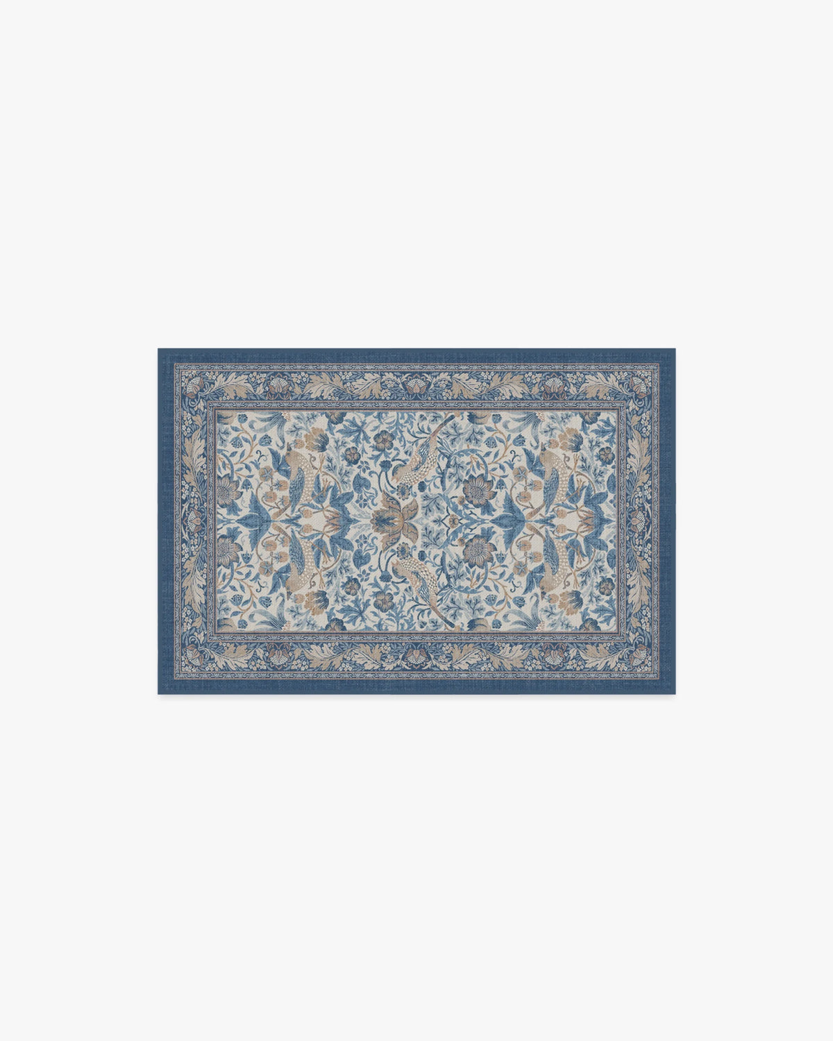Strawberry Thief Indigo & Ivory Rug by Morris & Co.