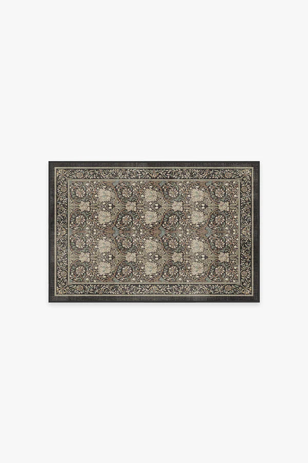 Honeysuckle & Tulip Dark Wood Flatwoven Rug by Morris & Co.