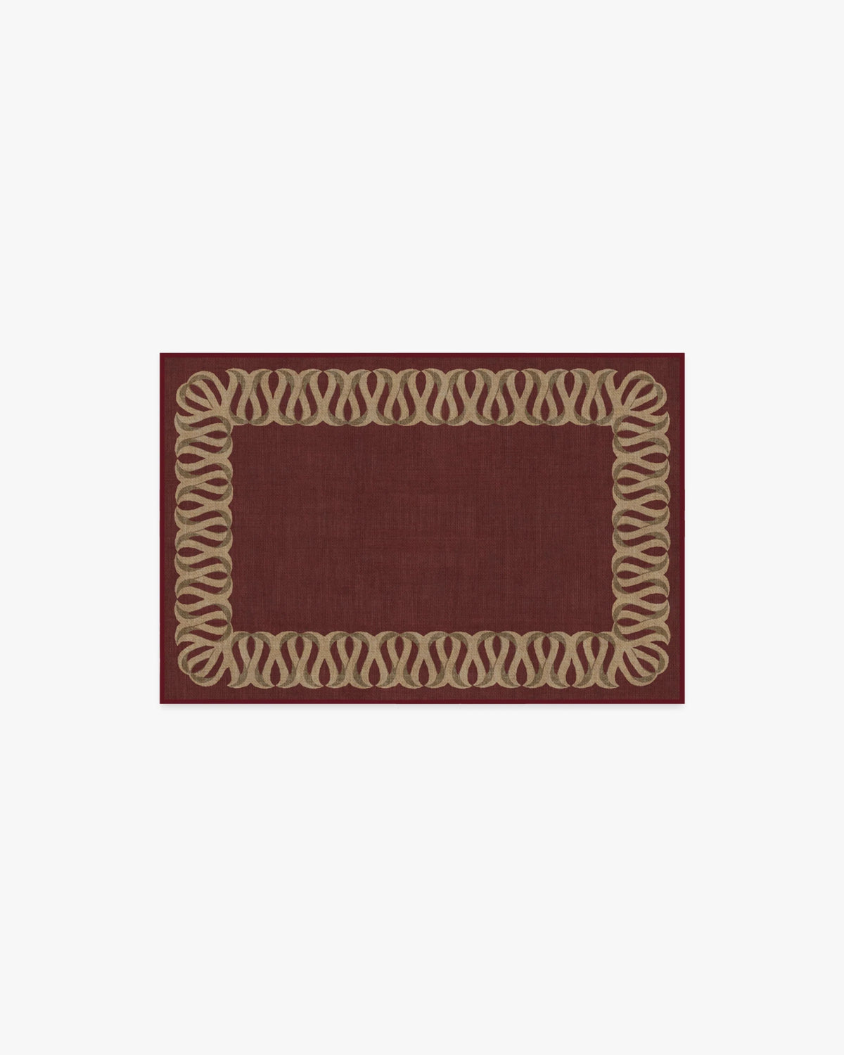 Ribbon Border Red & Natural Flatwoven Rug