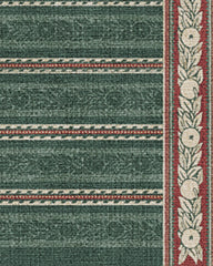 Fruit Stripe Spruce Green Flatwoven Rug by Morris & Co.