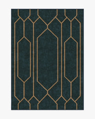 Bryant Marine Blue & Gold Flatwoven Rug by The Hiltons
