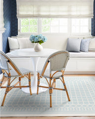 Palm Beach Powder Blue Flatwoven Rug by Gray Malin