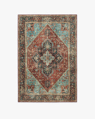 Santiago Crimson & Light Blue Rug