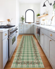 Tartan Trim Green & Red Rug